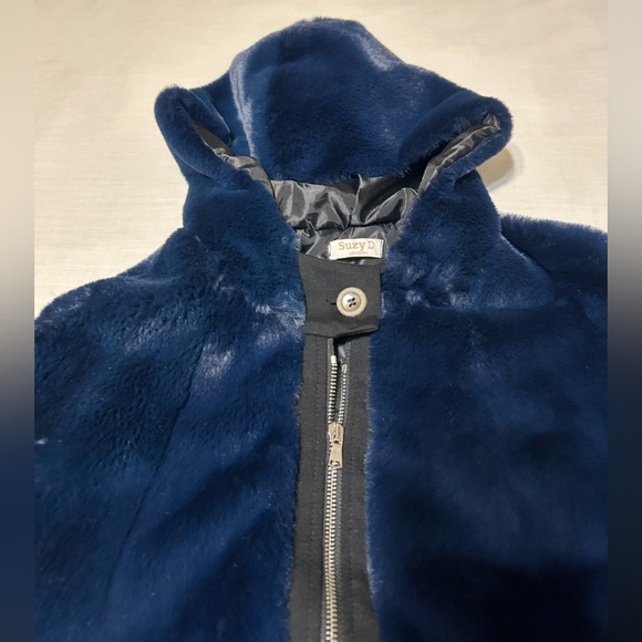 SUZY D London Women's Navy 100% Polyester Jacket with Pockets Made In Italy - Picture 12 of 15